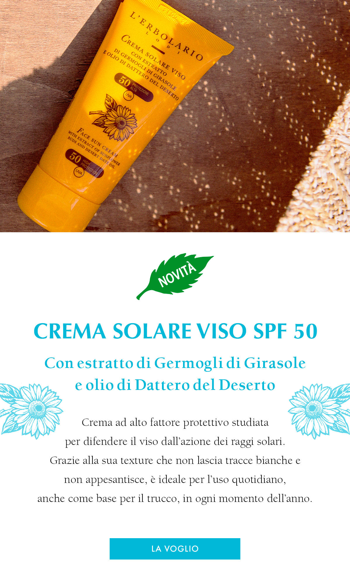 Novità Crema Solare Viso SPF 50